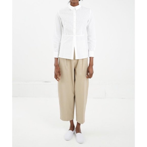 Samuji White Cotty Long Sleeve BD Top 34 2 NWT - Picture 9 of 11